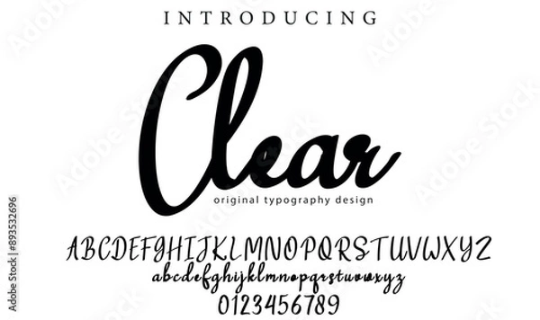 Obraz Clear Font Stylish brush painted an uppercase vector letters, alphabet, typeface