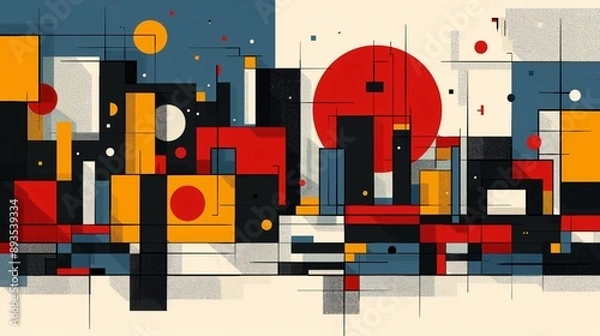 Fototapeta Geometric Cityscape Symbol