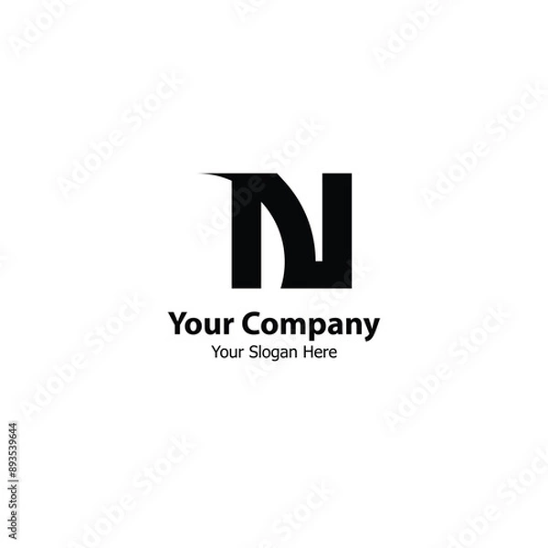 Fototapeta a logo with the letter n in an alphabetical abstract style.