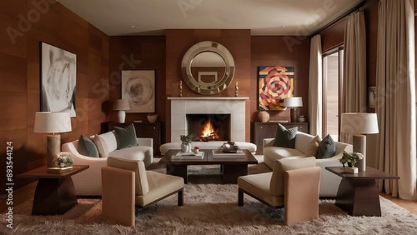 Fototapeta Interior design; beautiful living room