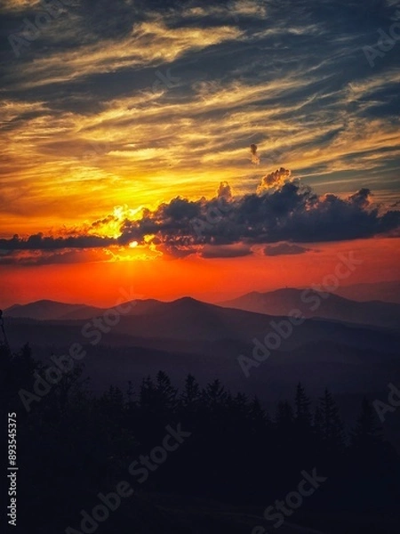 Obraz sunset in the mountains