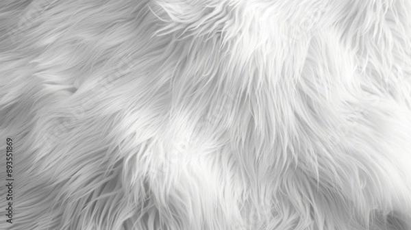Fototapeta Background and texture of natural white fur animal