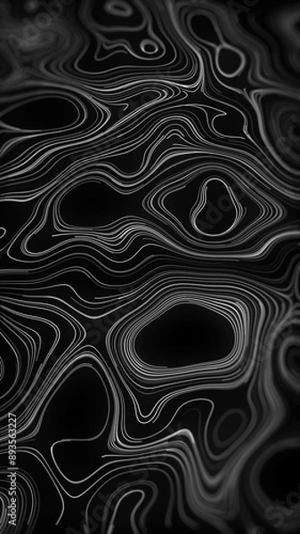 Obraz portrait beautiful minimalistic complex monochrome black and white curvy wavy lines