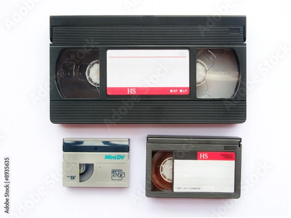 Fototapeta kaseta wideo vhs dv na białym tle