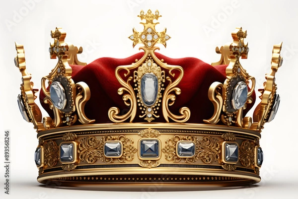 Obraz Golden king crown AI generative