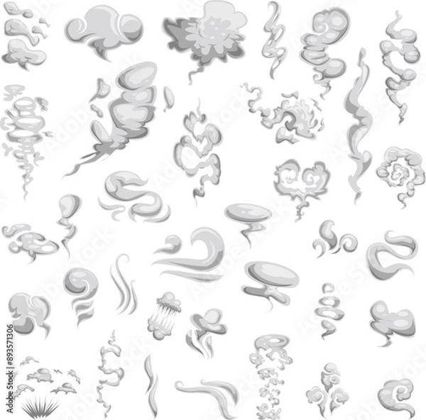 Fototapeta Abstract Smoke and Cloud Swirl Illustrations for Design Projects