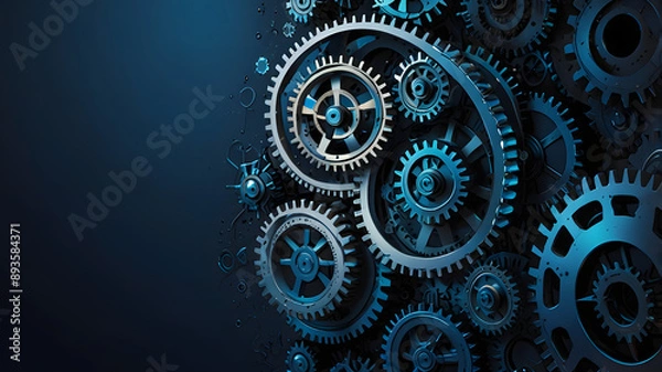 Fototapeta background with gears, ai generated