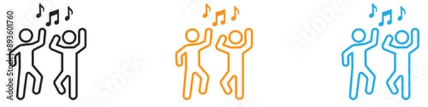 Fototapeta dance icon vector logo set collection for web app ui