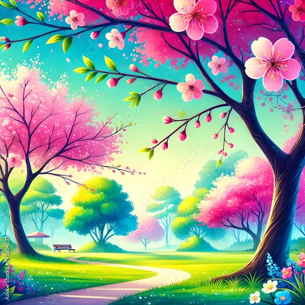 Obraz Spring Blossom Trees in Full Bloom