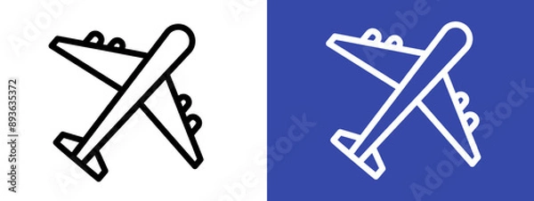 Fototapeta Plane icon logo sign set vector outline