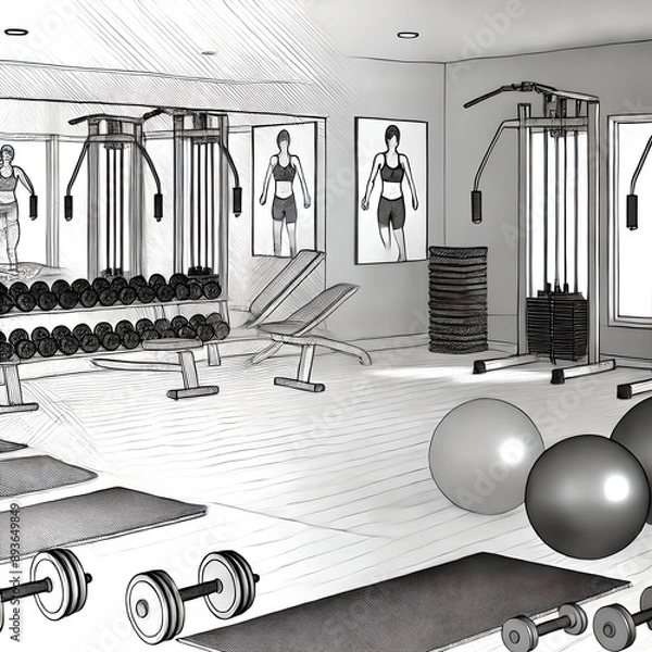 Obraz Gym equipment in the room