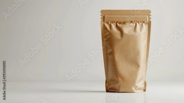 Fototapeta brown paper bag craft mockup on white background