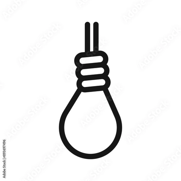 Obraz gallows icon Black line art vector logo