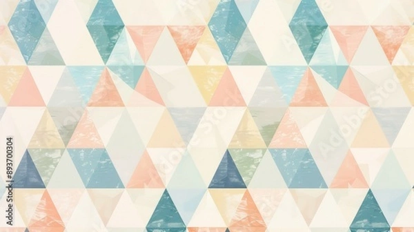 Fototapeta A colorful pattern of triangles is displayed on a white background