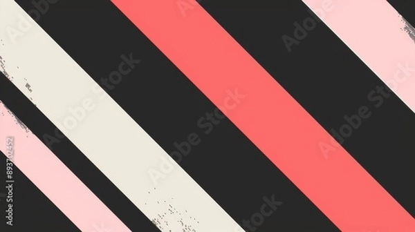 Fototapeta A black and white striped background with red and pink stripes