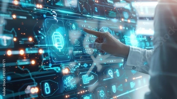 Fototapeta  Finance analyst analyzing stock market trading graph, economic growth chart, planning and strategy with financial report.illustration