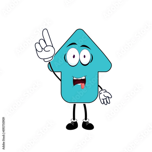 Obraz Vector character with an arrow pointing upward using a finger
