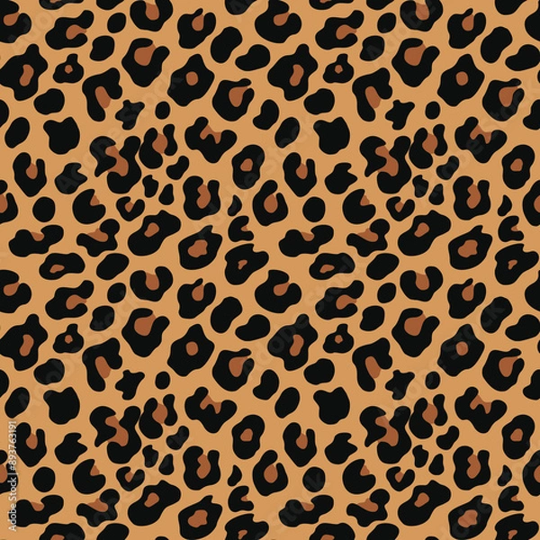 Obraz modern leopard design vector pattern with spots on yellow background seamless texture