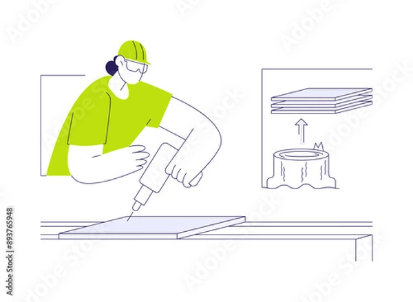 Obraz Fasten floor underlayment abstract concept vector illustration.