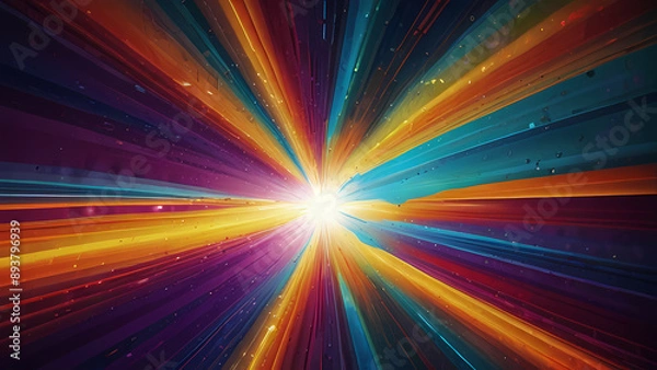 Obraz abstract illustration background featuring a dynamic shock wave, with vibrant colors radiating from the center to evoke a sense of energy and movement