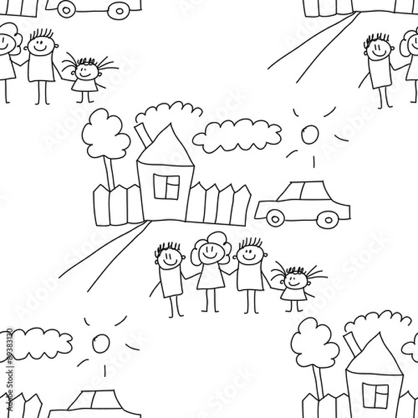 Fototapeta Seamless colorful vector pattern.