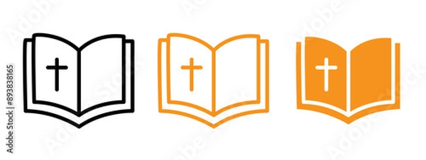 Obraz bible icon flat editable icon mark set. 