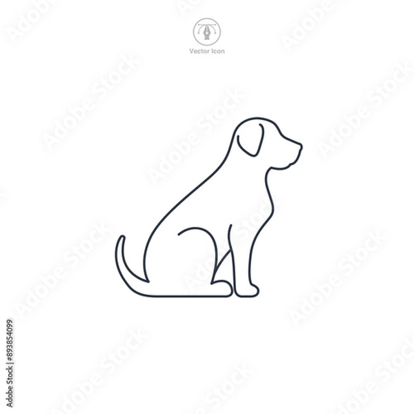 Obraz dog sitting icon symbol vector illustration isolated on white background