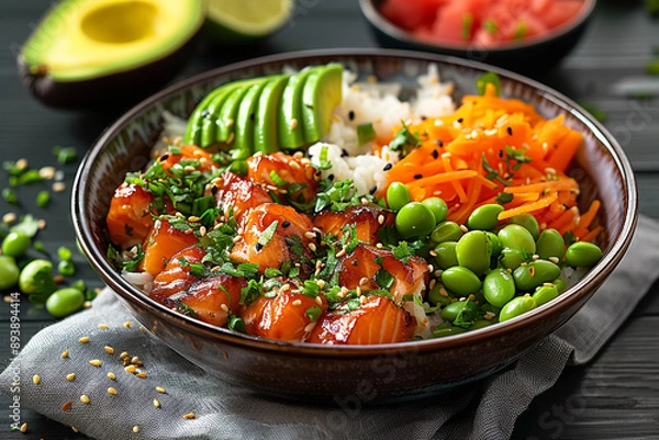 Fototapeta Firecracker salmon poke