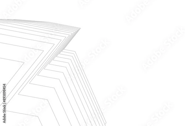 Obraz Modern office building on white background vector illustration
