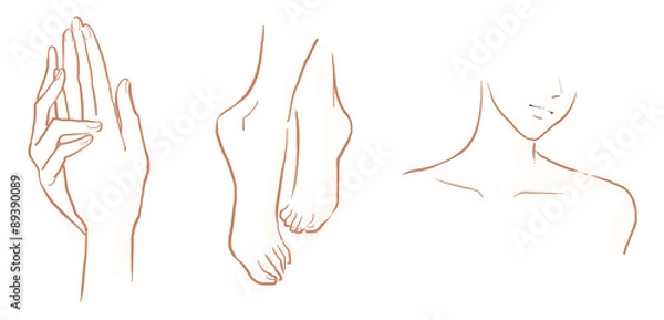 Obraz 手、足、デコルテ