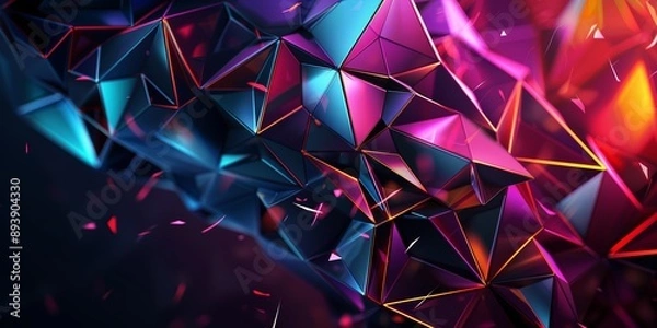 Fototapeta  3D geometrical desktop computer wallpaper  for dark mode,