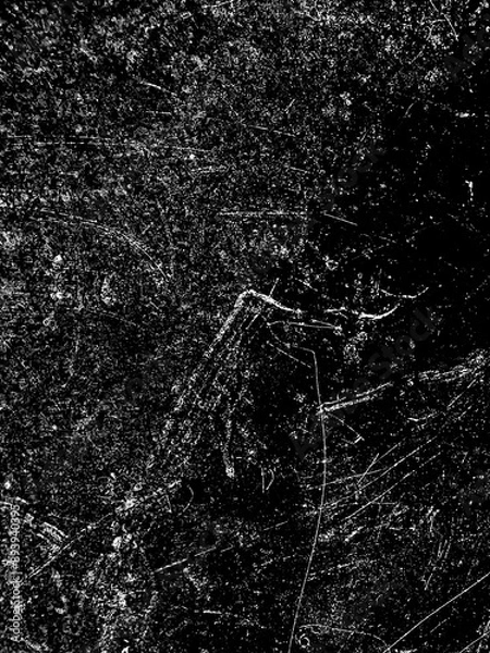 Fototapeta Fundo preto com detalhes de riscos e pontos. Efeito grunge e noir.