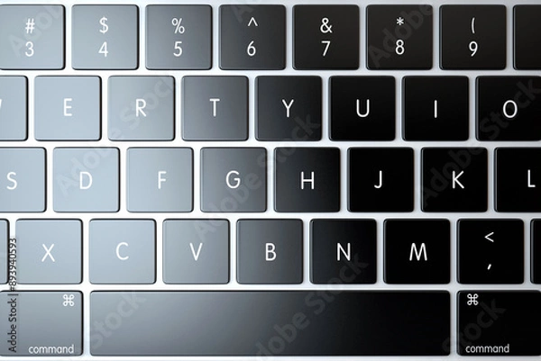Fototapeta Laptop keyboard above view. 3d Render