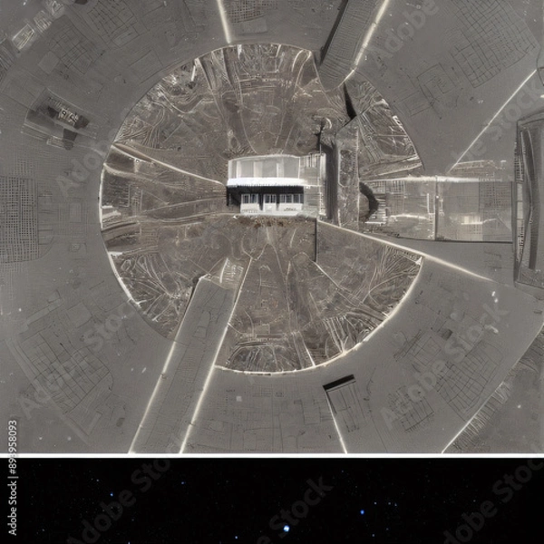 Obraz construction on the moon