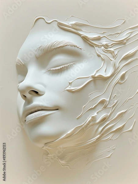 Fototapeta A three dimensional face