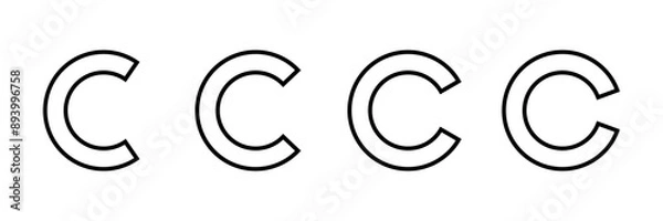 Fototapeta Copyright icon vector isolated on white background. copyright symbols