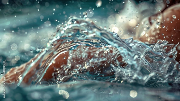 Fototapeta  realistic high-resolution photo of ocean, with detailed background