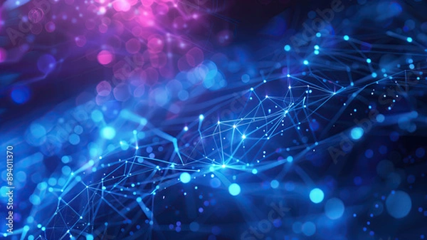 Fototapeta Abstract background showing technology and networking concept. Generative AI