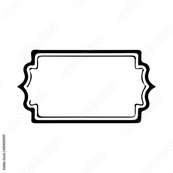 Fototapeta Square frame clip art design on plain white transparent isolated background for card, shirt, hoodie, sweatshirt, apparel, tag, mug, icon, poster or badge