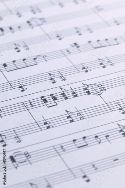 Fototapeta Piano Sheet Music with a shallow depth of field