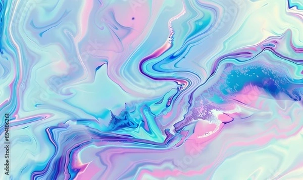 Fototapeta Marble trendy holographic texture, Generative AI