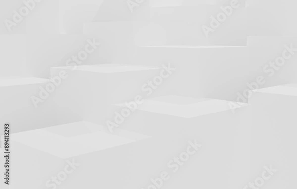 Obraz 3D Render White Abstract Cube Background