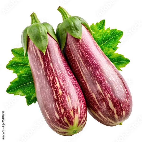 Obraz Two Graffiti Eggplants with Leaves