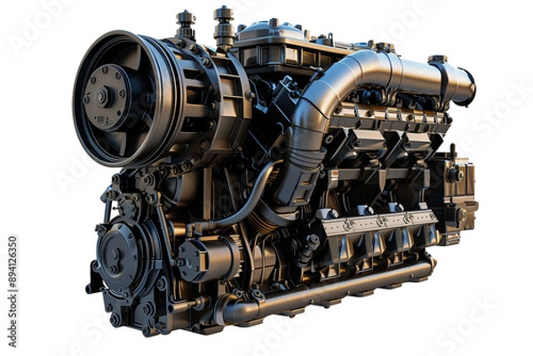 Fototapeta Modern Car engines isolated on transparent background	
