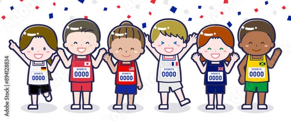 Obraz スポーツ大会に出場する多国籍な選手04