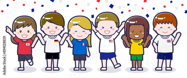 Obraz スポーツ観戦を楽しむ多国籍の観客04