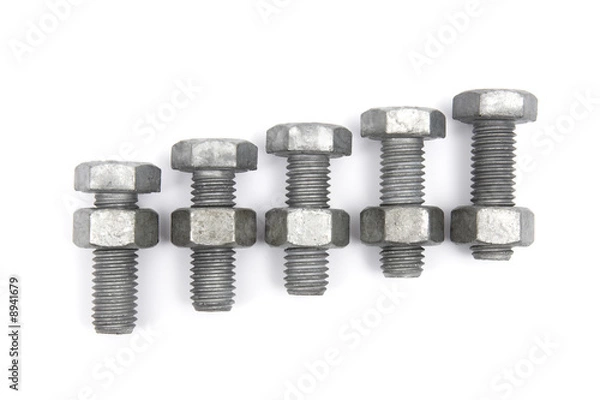 Fototapeta Nuts and Bolts on a white background