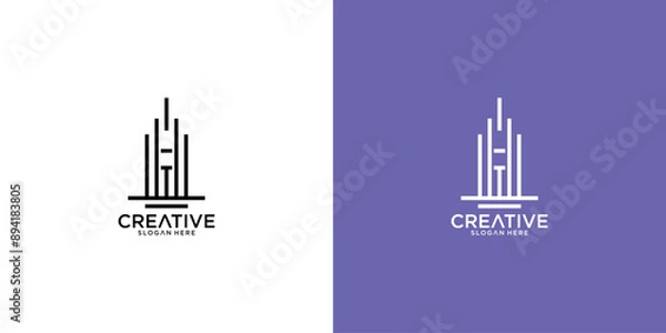 Obraz Simple construction logo design with modern style premium vector