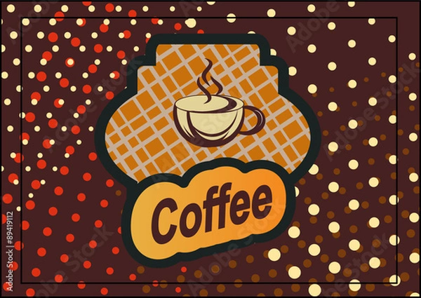 Fototapeta Vector banner with coffee