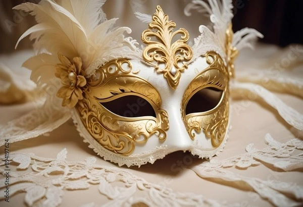 Obraz golden face mask